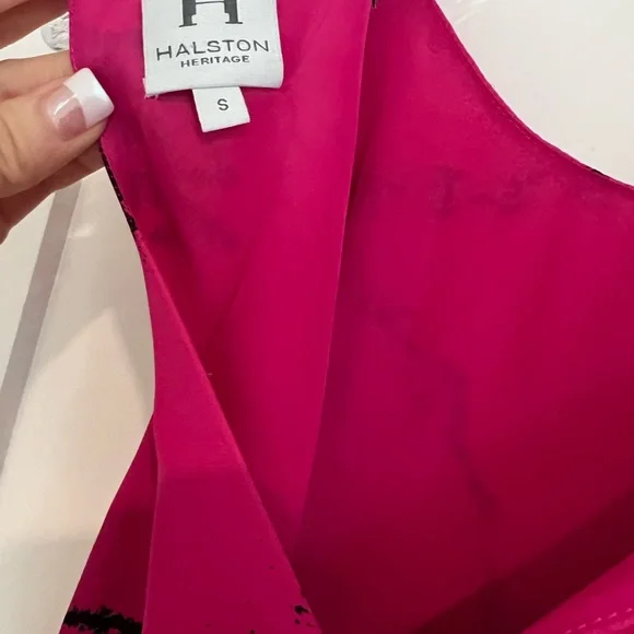 Halston -Elegant Pink and Black Dress size 8 NWOT - Picture 8 of 9